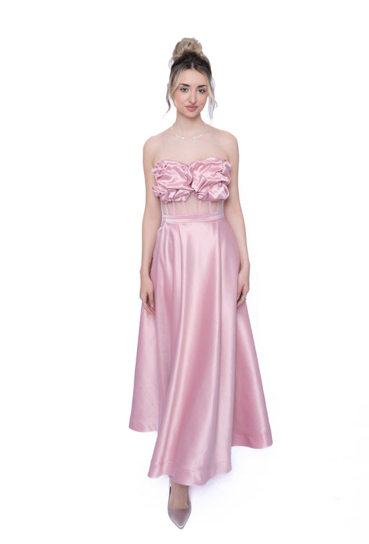 Rochie Roz Essential Set: Corset & Fustă lungă