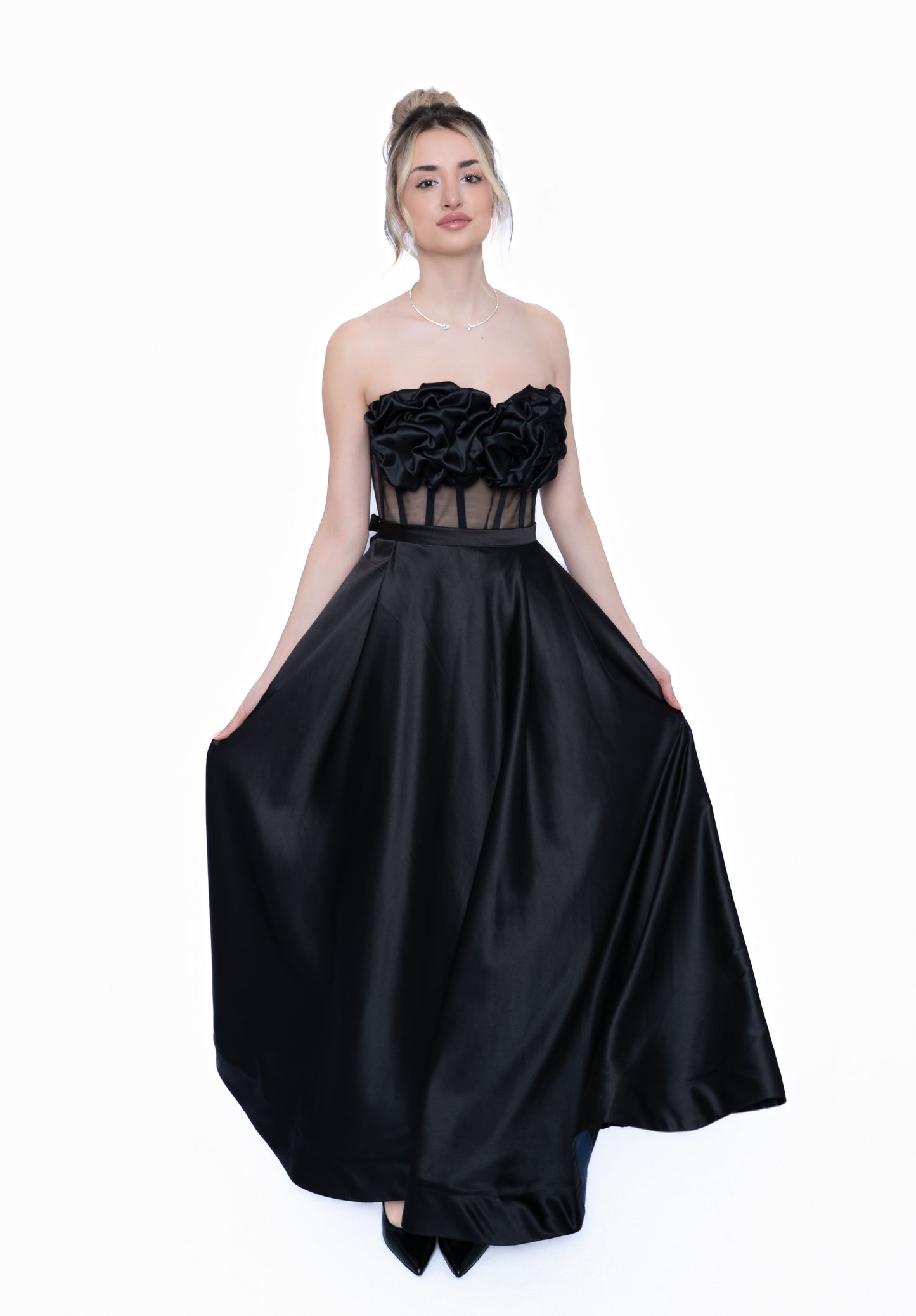Rochie Neagră Essential Set: Corset & Fustă lungă