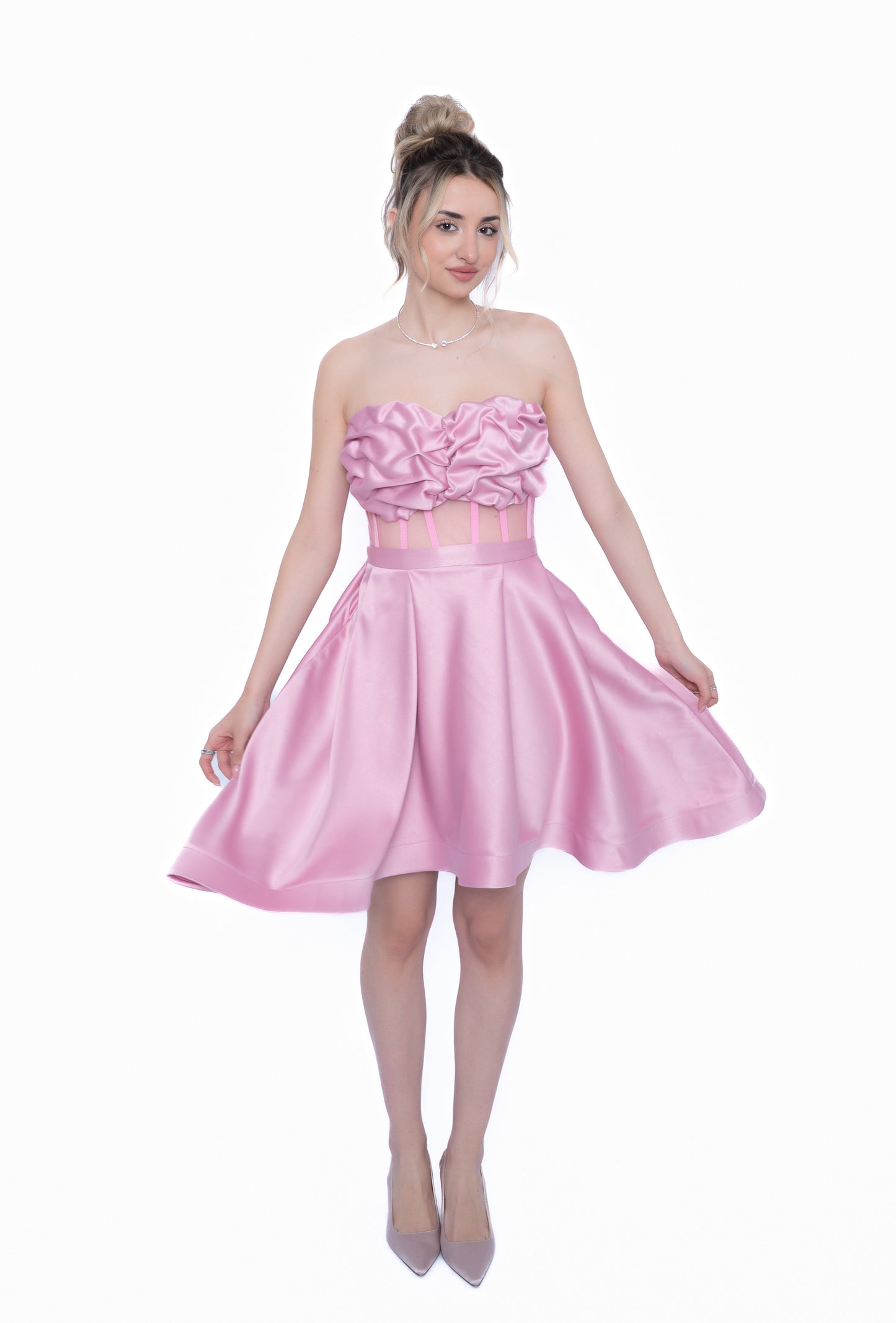 Rochie Roz Essential Set: Corset & Fustă scurta