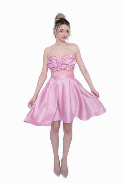 Rochie Roz Essential Set: Corset & Fustă scurta