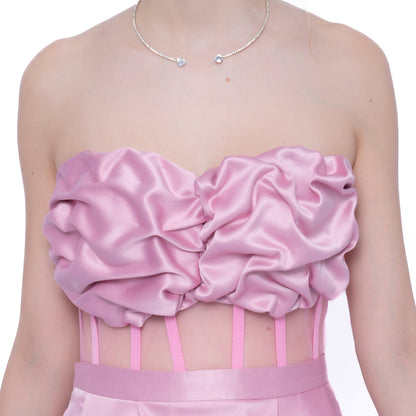 Rochie Roz Essential Set: Corset & Fustă scurta