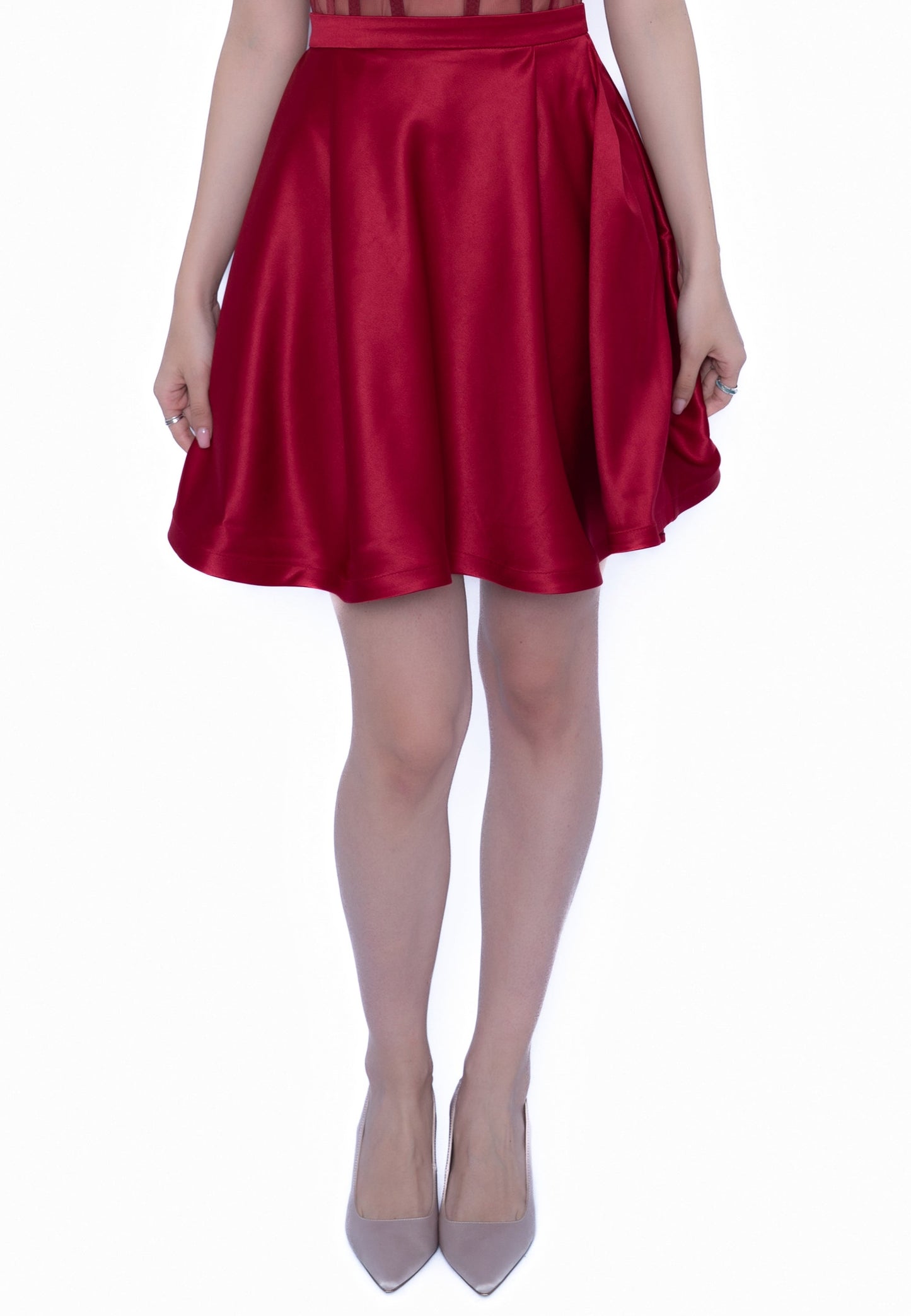 Rochie Burgundi Essential Set: Corset & Fustă scurta