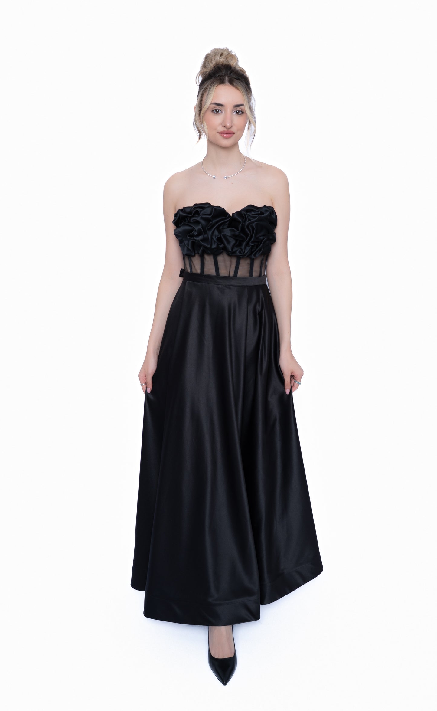 Rochie Neagră Essential Set: Corset & Fustă lungă